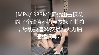 [MP4/ 383M] 野狼出击探花约了个颜值不错黄发妹子啪啪，舔奶摸逼69交抬腿大力抽插猛操呻吟